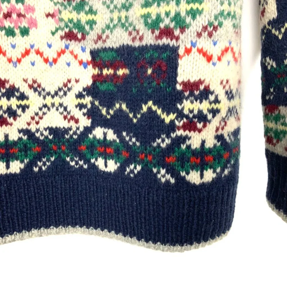 Vintage Susann D Fair Isle Wool Knit Winter Sweater Sz M - Picture 6 of 16